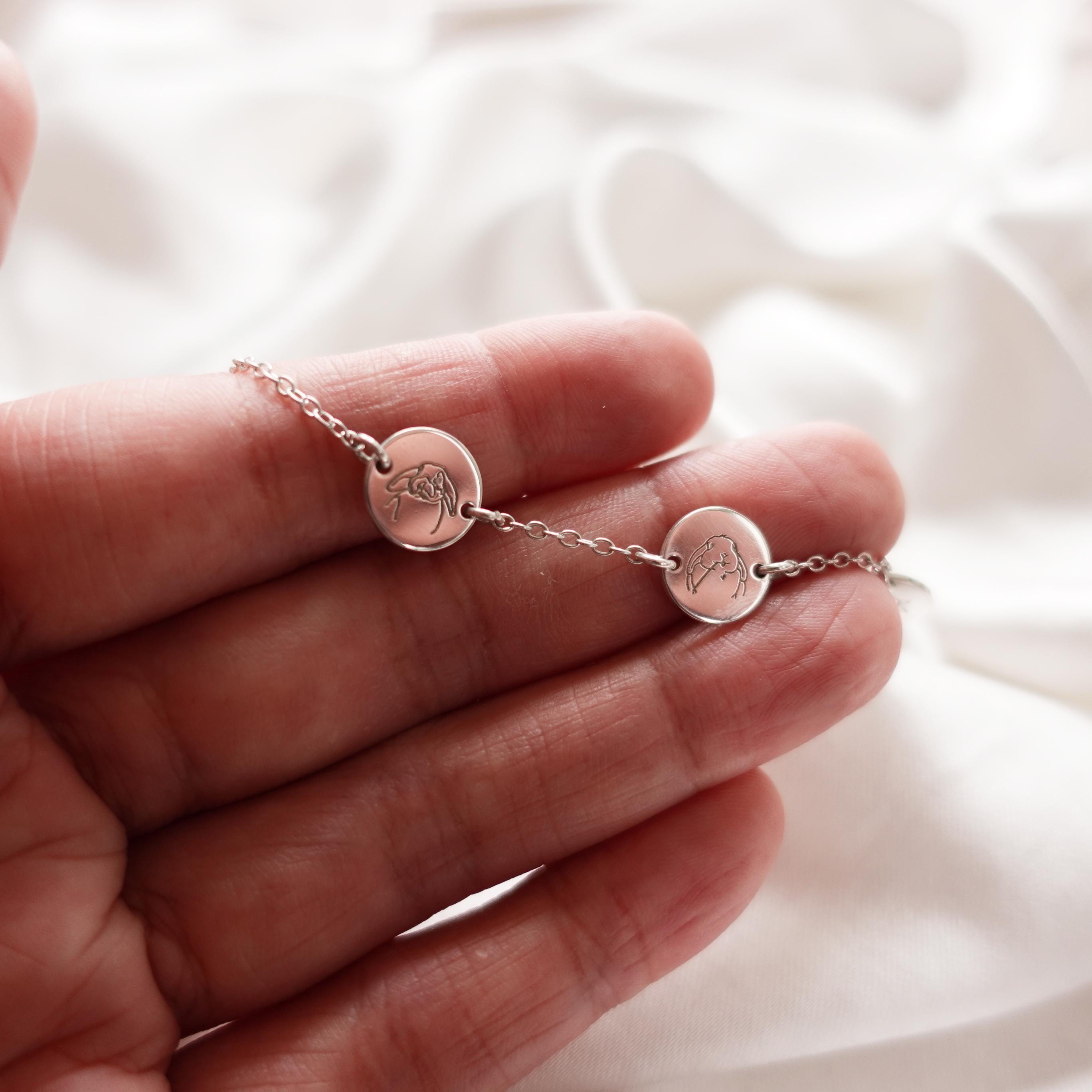 Pet Portrait Silver Charm Bracelet