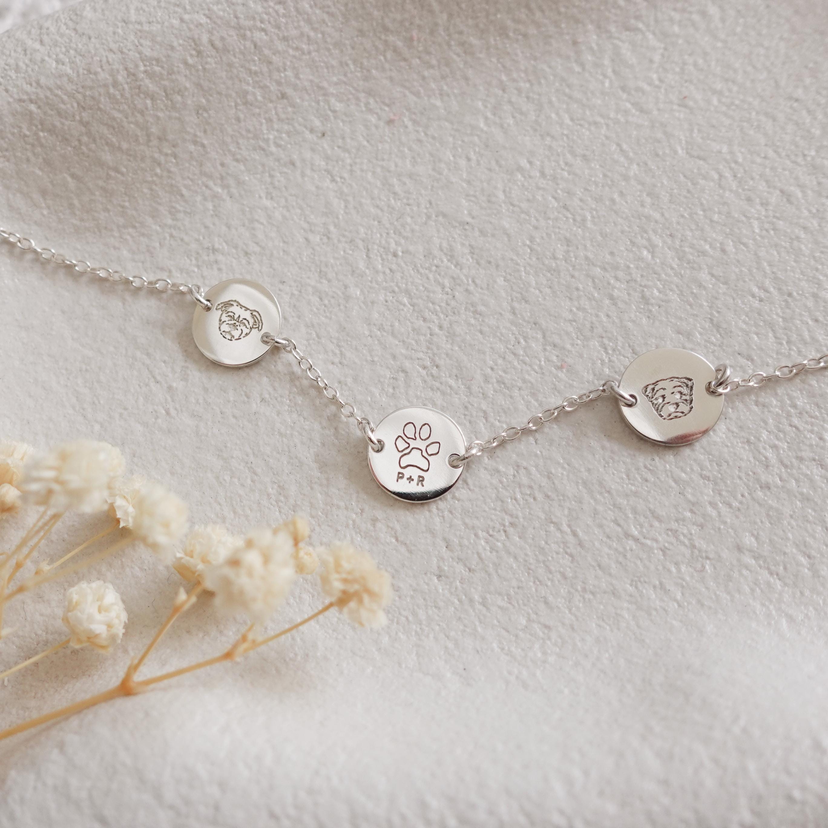 Pet Portrait Silver Charm Bracelet