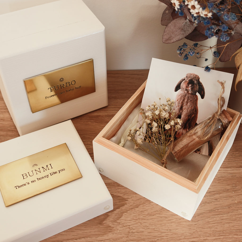 Hand Stamped Memorial Box in White