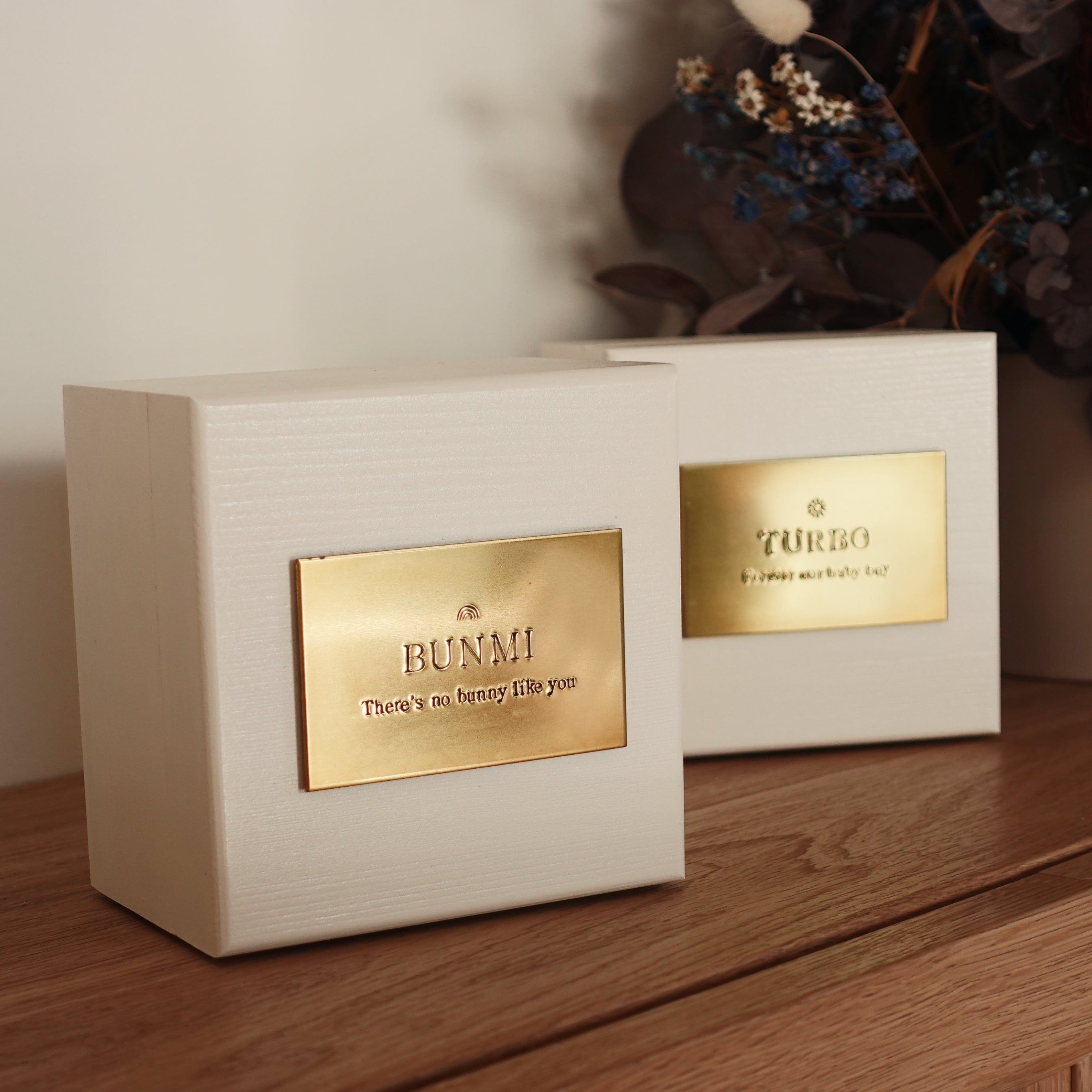 Hand Stamped Memorial Box in White