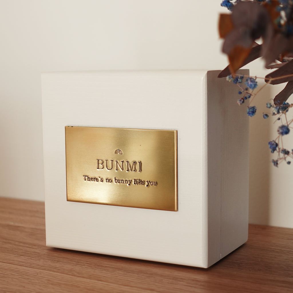 Hand Stamped Memorial Box in White