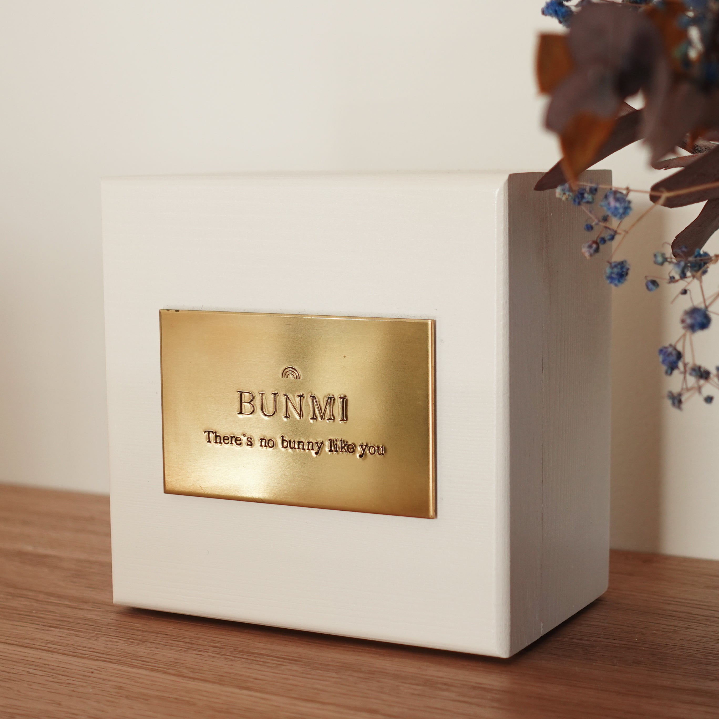 Hand Stamped Memorial Box in White