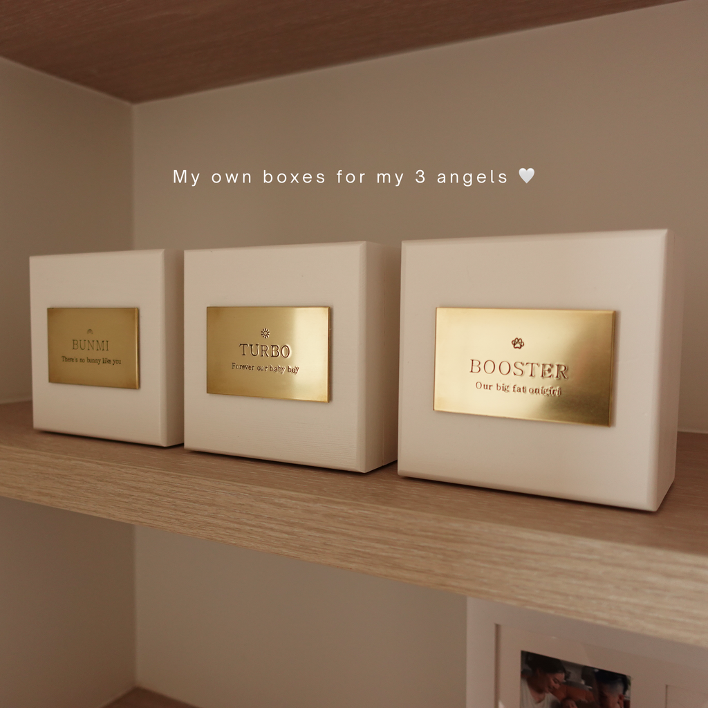 Hand Stamped Memorial Box in White